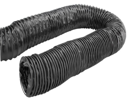Non Flammable PVC Tarpaulin Flexible Duct Hose Gray or Black – Durable PVC-Coated Fabric Hose for HVAC and Industrial Ventilation, Flexible and Weather Resistant